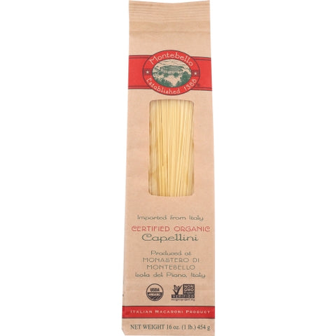 Montebello, Organic Pasta Capellini, 16 Oz(Case Of 12)