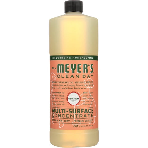 Mrs. Meyer's, Geranium Multi Surface Concentrate, 32 Oz(Case Of 6)