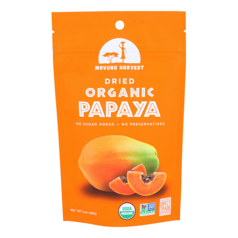 Mavuno Harvest, Organi C Dried Fruit Papaya, 2 Oz(Case Of 6)