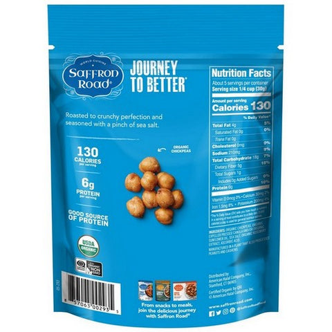 Saffron Road, Crunchy Chickpeas Sea Salt, 5.4 Oz(Case Of 6)