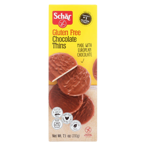 Cookies  Chocolate Thins Case of 12 X 7.1 Oz by Schar
