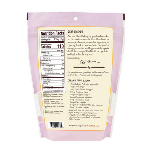 Bobs Red Mill, Coconut Shredded, 12 Oz(Case Of 4)