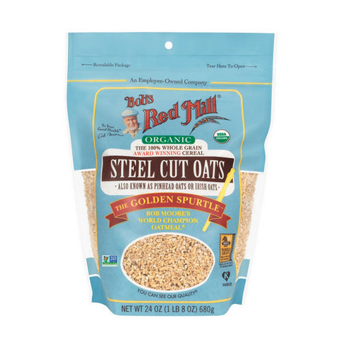 Bobs Red Mill, Organic Steel Cut Oats, 24 Oz(Case Of 4)