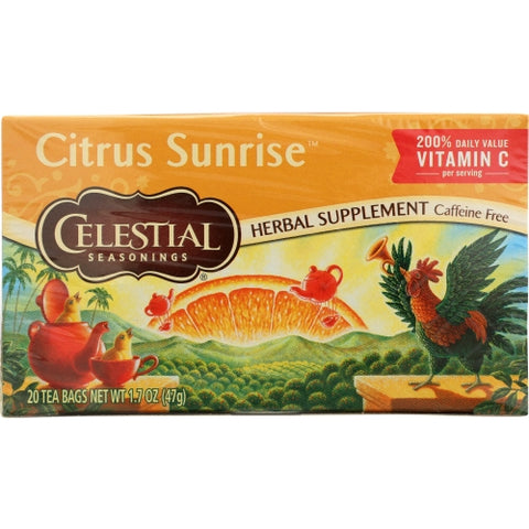 Celestial Seasonings, Tea Herb Citrus Sunrise, 20 Bags(Case Of 6)