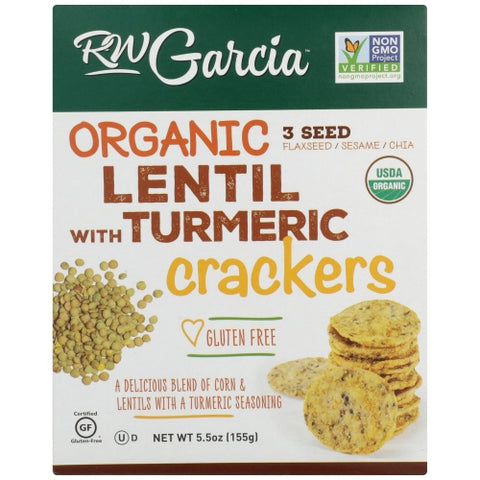 Rw Garcia, Crackers Lentil Trmrc Org, 5.5 Oz(Case Of 6)