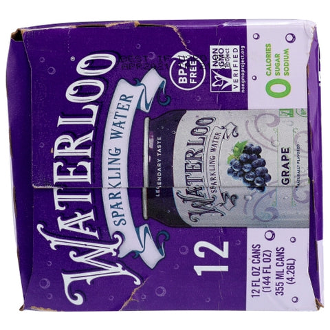 Water Sprklng Grape 12Pk Case of 2 X 144 Oz by Waterloo Sparkling Water