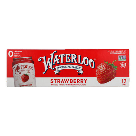 Water Sprklg Strwbry 12Pk Case of 2 X 144 Oz by Waterloo Sparkling Water