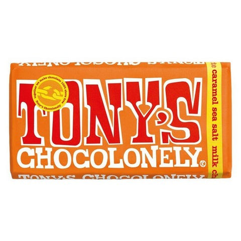 Tonys Chocolonely, 32% Milk Chocolate bar Caramel Sea Salt, 6.35 Oz(Case Of 15)