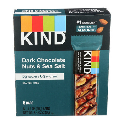 Kind Fruit & Nut Bars, Dark Chocolate Nuts & Sea Salt, 8.4 Oz(Case Of 10)