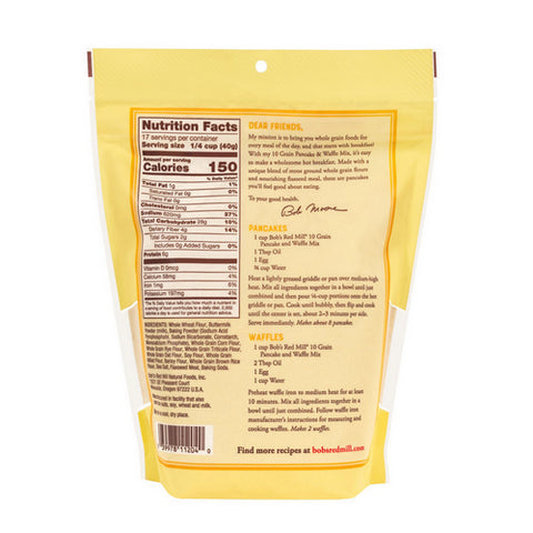 Bobs Red Mill, 10 Garin Pancake & Waffle Mix, 24 Oz(Case Of 4)