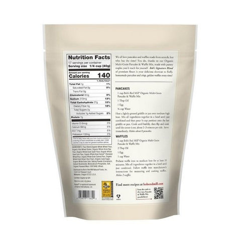 Bobs Red Mill, Organic 7 Grain Pancake & Waffle Mix, 24 Oz(Case Of 4)