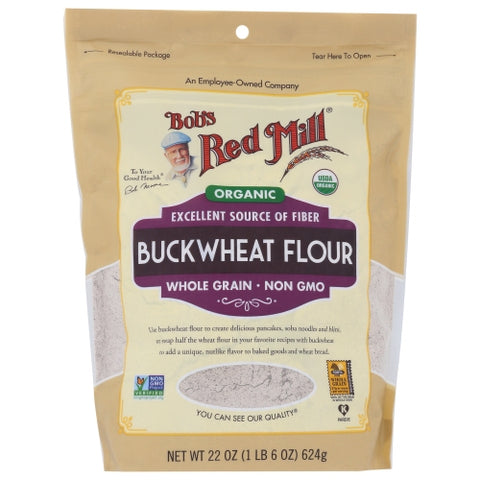 Bobs Red Mill, Organic BuckWheat Flour, 22 Oz(Case Of 4)