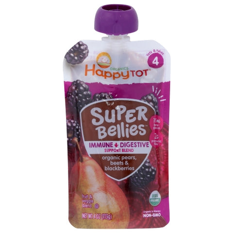 Happy Tot, Pouch Pear Beet Blkbry, 4 Oz(Case Of 16)