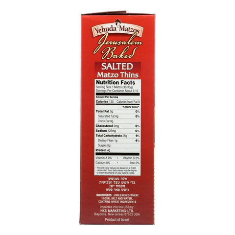 Yehuda, Matzo Thin Daily Salted, 10.5 Oz(Case Of 12)