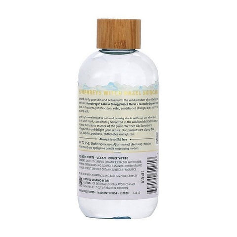 Humphreys Homeopathic Remedies, Organic Witch Hazel, Calm with Lavender 8 Oz