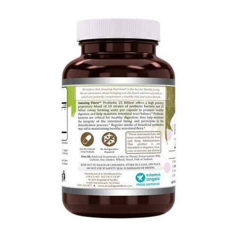 Amazing Nutrition, Amazing Flora Probiotic 10 Strains 25 Billion, 60 Veg Caps
