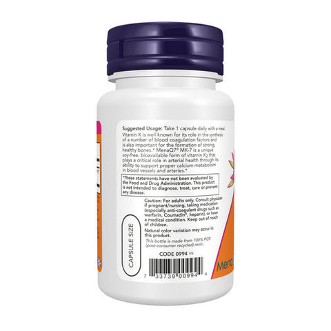 Now Foods, MK-7 Vitamin K-2, 60 Veg Caps