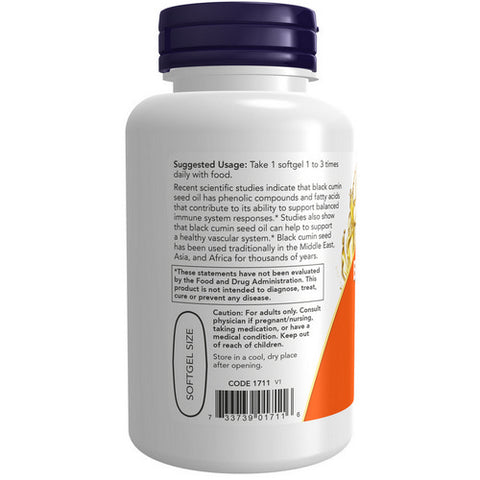 Now Foods, Black Cumin Seed Oil, 1000 Mg, 60 Softgels