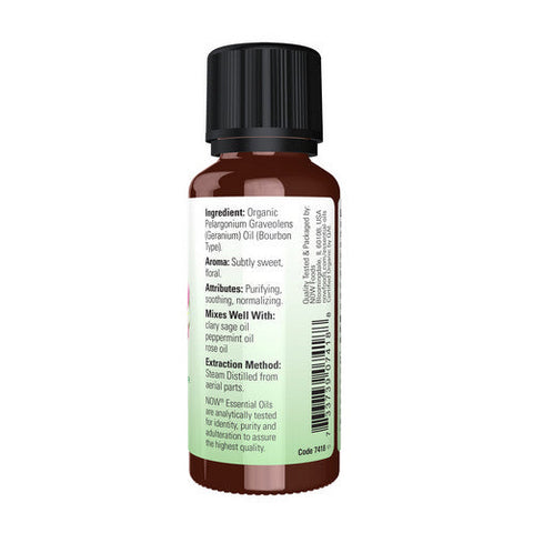 Now Foods, Organic Essential Oils, Geranium 1 Oz Now Foods