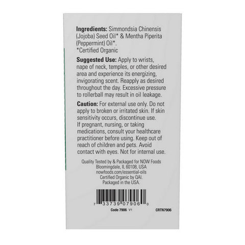 Now Foods, Organic Essential Roll-On, Peppermint 10 ml