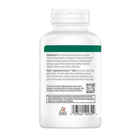 Kyolic, Aged Garlic Extract Cleanse And Digestion Formula 102, 200 Veg Tabs Kyolic