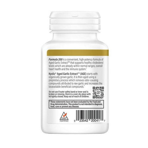 Kyolic, Aged Garlic Extract Cardiovascular And Immune Reserve Formula 200, 60 Caps Kyolic