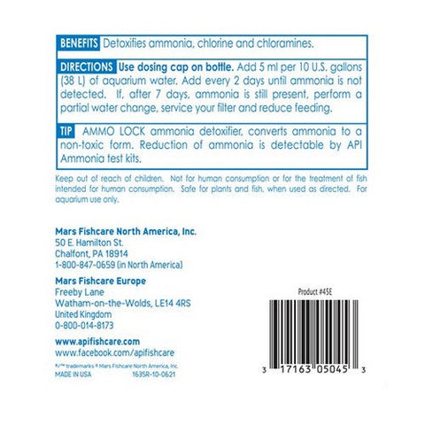 API, Ammo Lock Ammonia Detoxifier for Aquariums, 16 oz (Treats 946 Gallons) API
