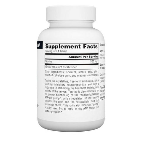 Source Naturals, Taurine, 500 mg, 120 Tabs