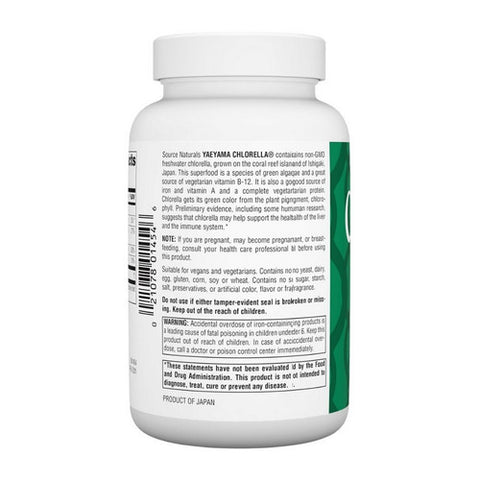 Source Naturals, Chlorella, 200 MG, From Yaeyama 600 Tabs