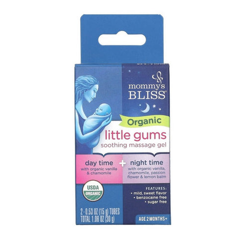 Mommys bliss, Organic Little Gums Soothing Massage Gel Day/Night, 1.06 Oz