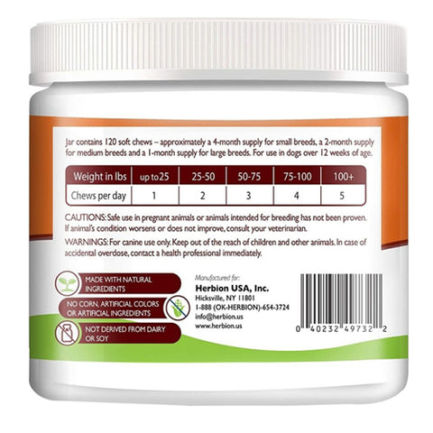 Herbion Naturals, Allergy + Immune Dog Chews, 120 Count