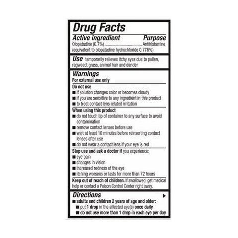 Pataday, Olopatadine Hydrochloride Ophthalmic 0.7% Eye Allergy Itch Relief Solution Once Daily Extra Strength, 2.5 ML Pataday