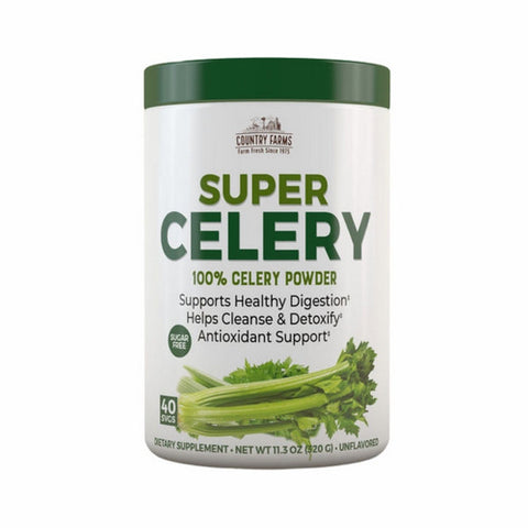 Country Farms, Super Celery Powder Unflavored, 11.3 Oz