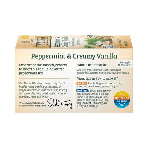 Twinings Tea, Peppermint And Creamy Vanilla Caffeine Free, 20 Bags (Case of 6) Twinings Tea