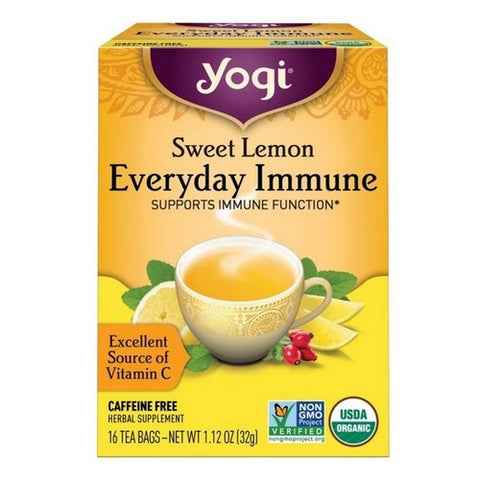 Yogi, Organic Sweet Lemon Immune Everyday Tea, 16 Bags (Case of 6)