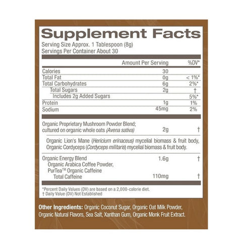 Om Mushrooms, Superfood Mushroom Blend Coffee Latte, 8.47 Oz