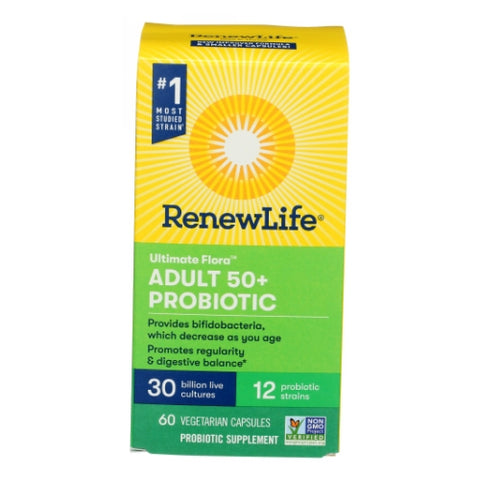 Renew Life, Ultimate Flora Adult 50+ Probiotic 30 Billion, 60 Capsules