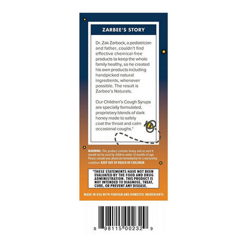 Neutrogena, Zarbee's Children's Cough Syrup with Dark Honey Night Time, 4 Oz