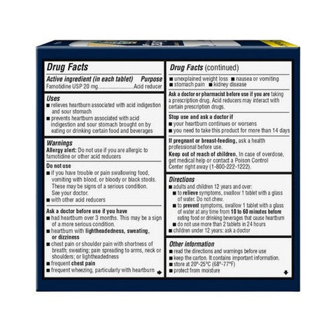 Zantac, 360 Famotidine Usp Acid Reducer Tablets Maximum Strength, 20 Mg, 25 Count Zantac
