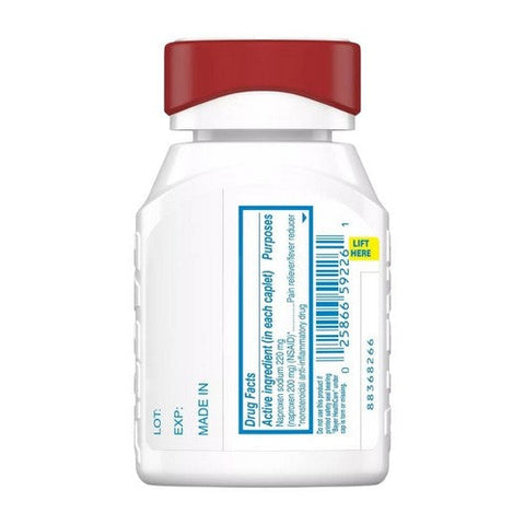 Aleve, Naproxen Sodium Pain Reliever Fever Reducer Caplets, 220 Mg, 90 Caplets Aleve