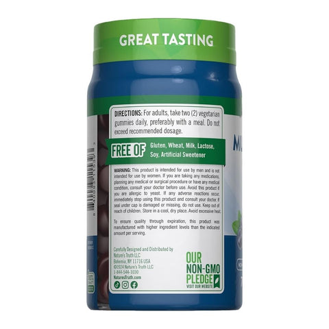 Nature's Truth, Men's Multivitamin + B-12, D3, Zinc Gummies Natural Blueberry Flavor, 70 Count Nature's Truth
