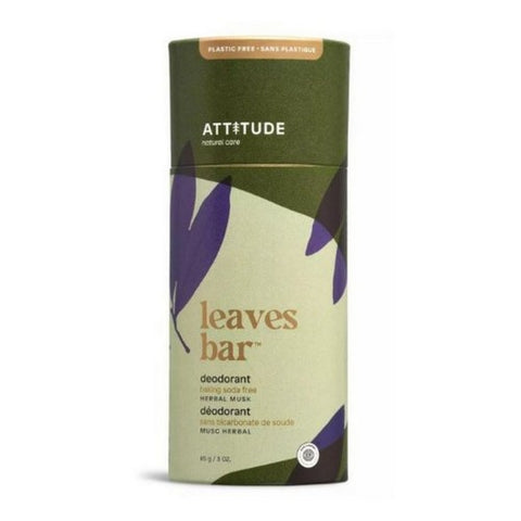 Attitude, Leaves Bar Deodorant Herbal Musk, 3 Oz