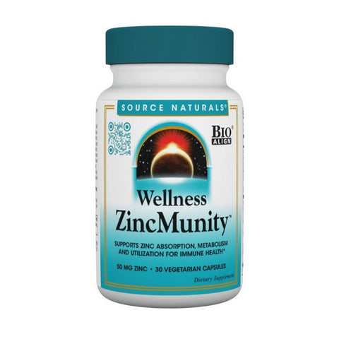 Source Naturals, Wellness ZincMunity, 30 Veg Caps