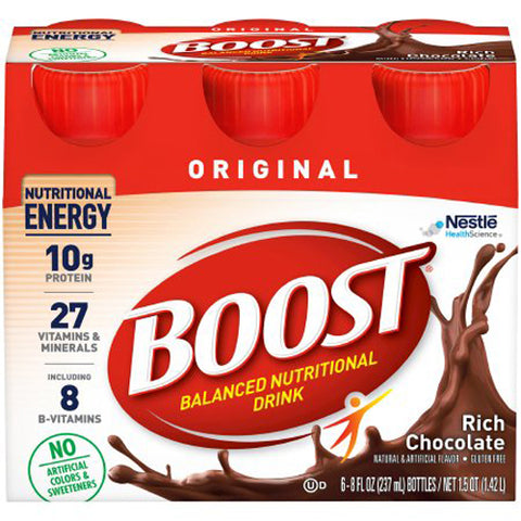 Nestle Healthcare Nutrition, Boost Original Chocolate Oral Supplement, Pack Of 6