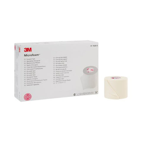 3M, Microfoam Foam / Acrylic Adhesive Medical Tape 2 Inch x 5-1/2 Yard White, Box Of 6