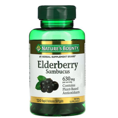 Nature's Bounty, Elderberry Softgel, 120 Count