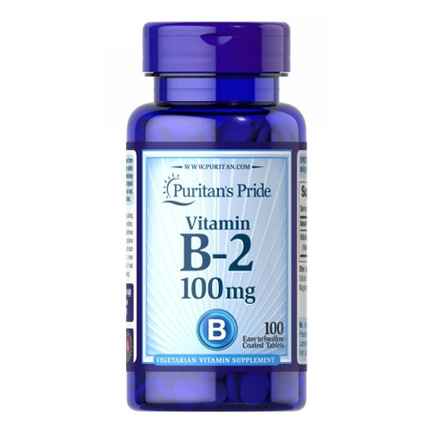 Puritan's Pride, Vitamin B-2 (Riboflavin), 100 mg, 100 Tablets