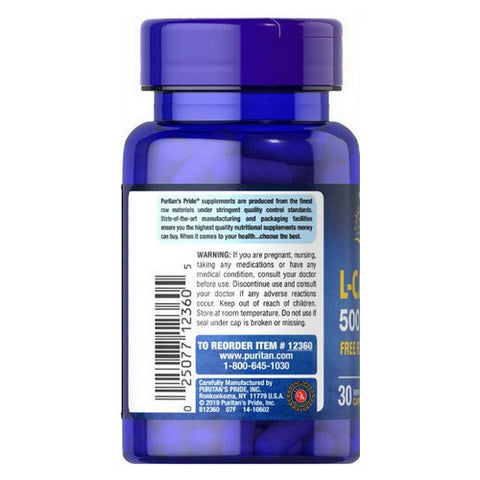 Puritan's Pride, L-Carnosine, 500 mg, 30 Capsules