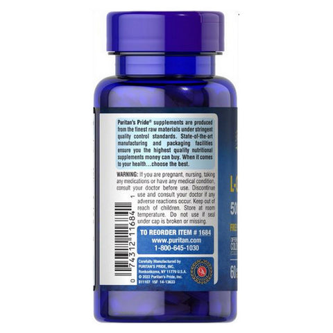 Puritan's Pride, L-Carnitine, 500 mg, 60 Caplets