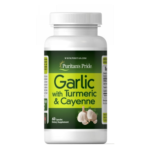 Puritan's Pride, Garlic with Turmeric & Cayenne, 6000 mg, 60 Capsules